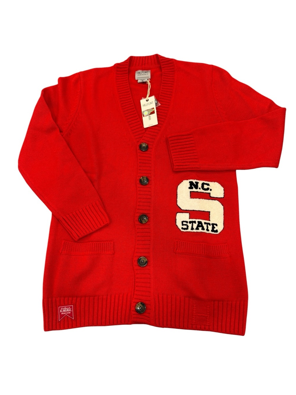NWT N.C. State Red Wolfpack Retro Style Cardigan Sweater by Hillflint Sz M